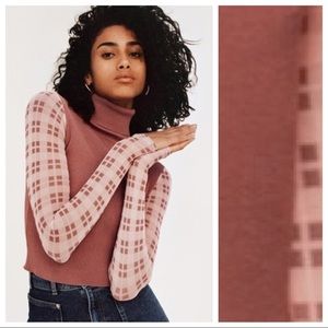 NWT - Zara Combination Knit Sweater in dark pink - Small